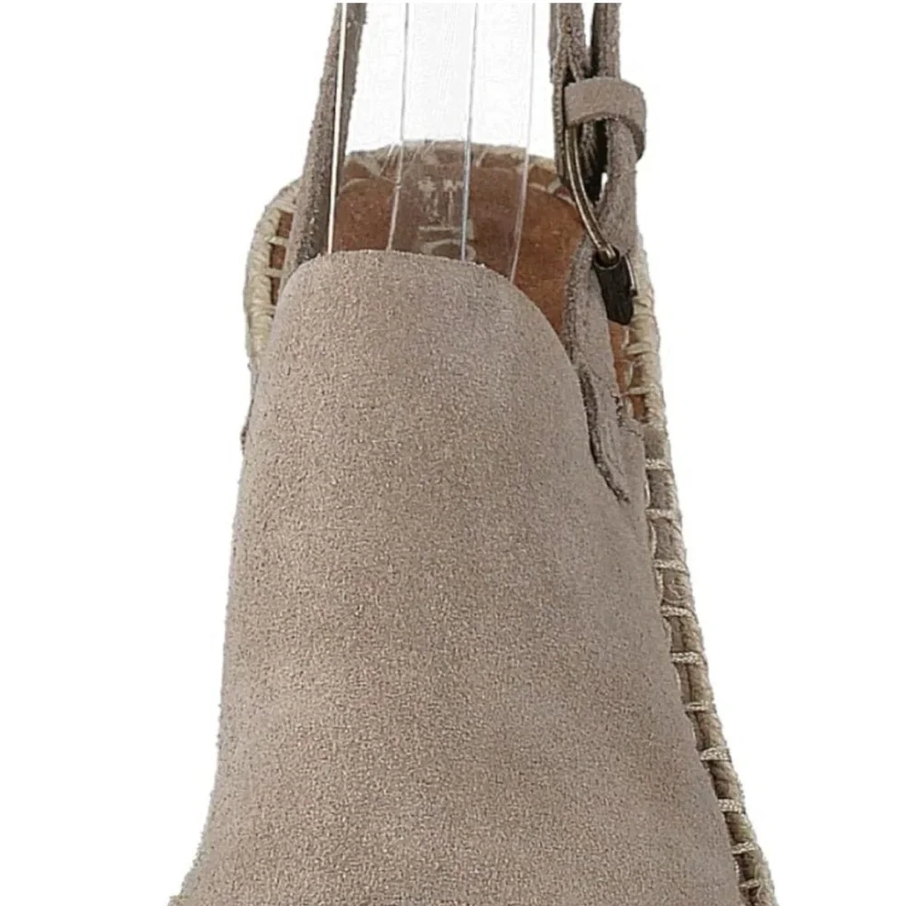 TOMS | Monica Suede Wedge Espadrille Sandals Desert Taupe Womens Size 7.5